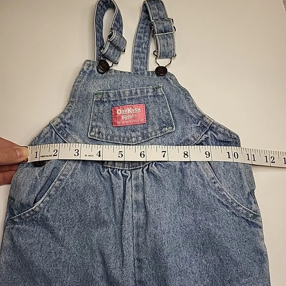 VINTAGE Osh Gosh B'gosh Toddlers Girls Vestbak Denim Overalls Size 3T LIGHT BLUE